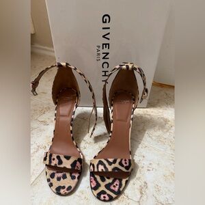 Givenchy Leopard-Print Ankle-Strap Heels in Pink and Tan EU39